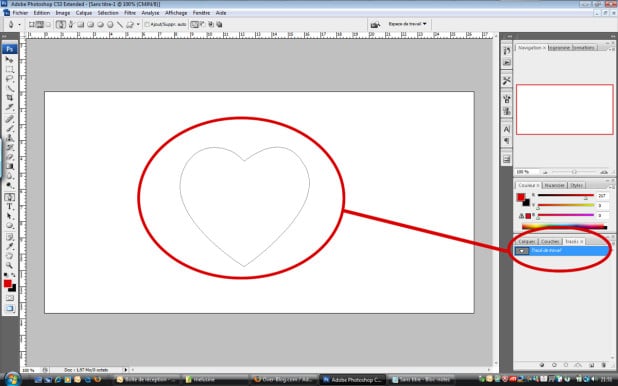 Tracé photoshop