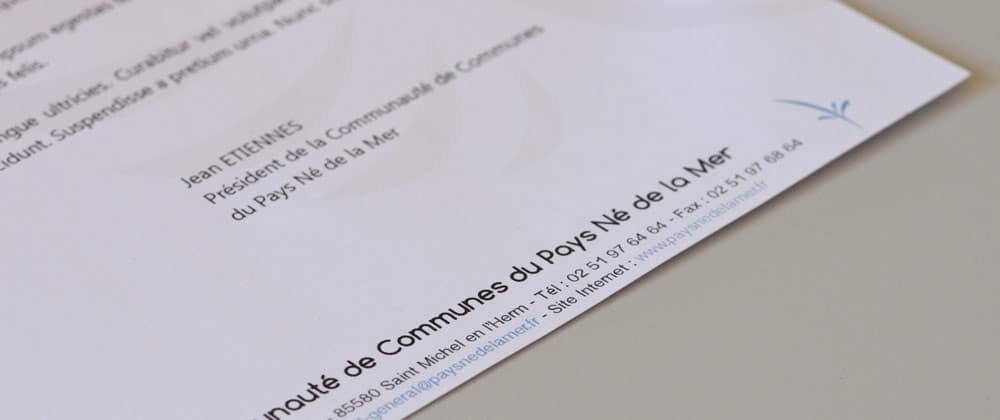 Papier à entête communauté de communes