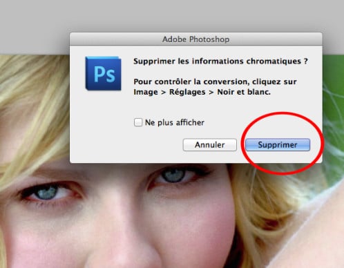 Photoshop : conversion d'image en noir et blanc