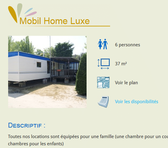 Exemple sur le camping du Marais Neuf