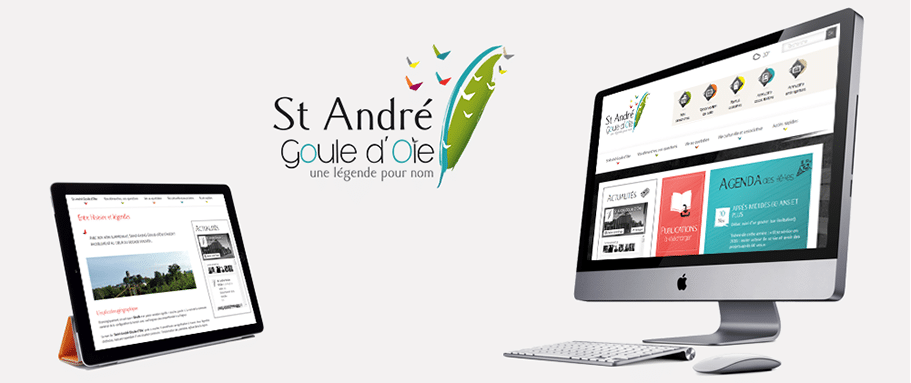 Site internet de la Mairie de Saint André Goule d'Oie sur tablette et ordinateur