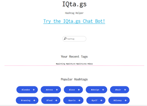 iQtags, recherche de hashtags