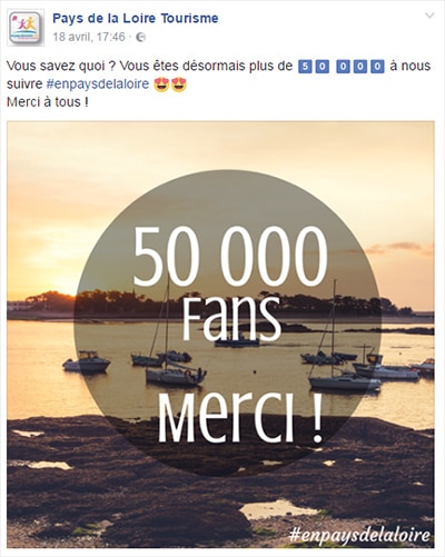 remerciements aux fans sur facebook