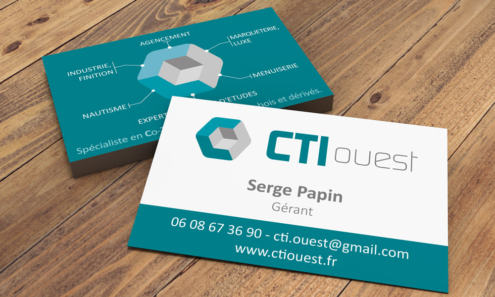 Cartes visite ancien logo CTI ouest avant relooking