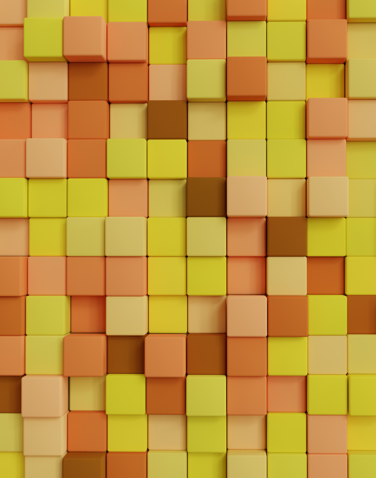 Pixels de couleurs orange