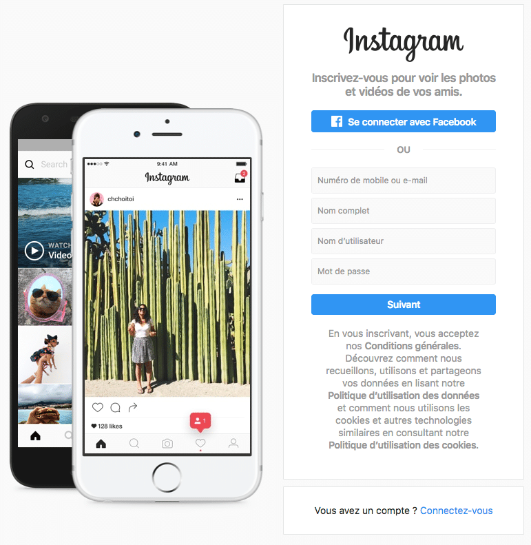 Créer un compte Instagram sur PC