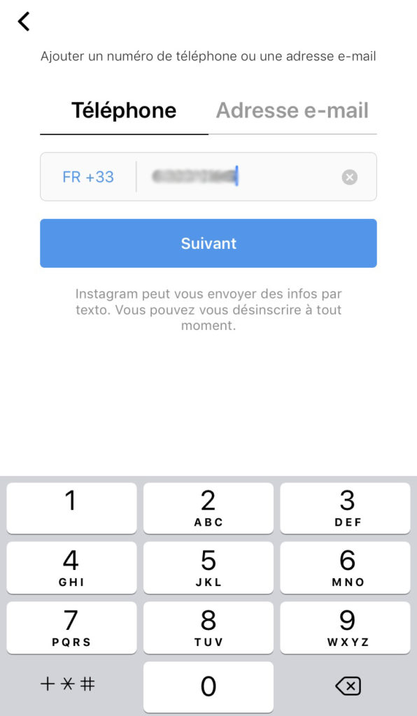 Créer un compte Instagram avec son téléphone