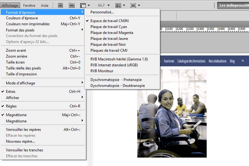 Epreuvage daltonisme sous Photoshop