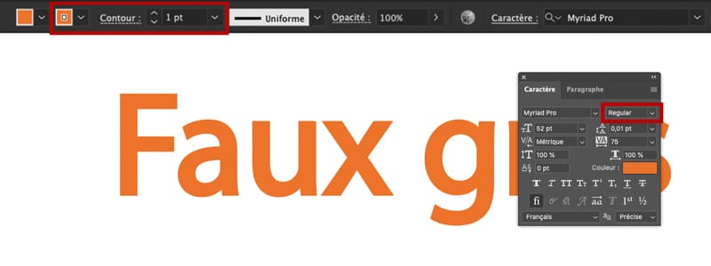 Faux gras dans les logiciels de PAO