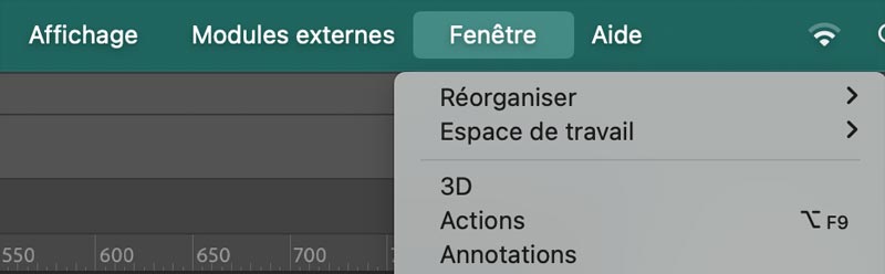 Trouver comment créer un script Photoshop via le menu fenêtre